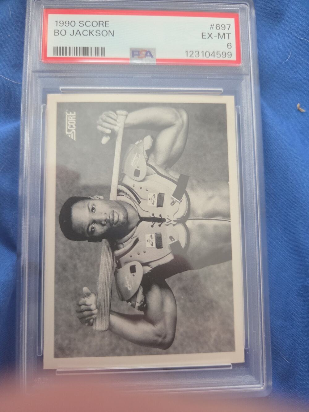 1990 Score - Bo Jackson #697 PSA 6 BO Oakland Raiders Black And White